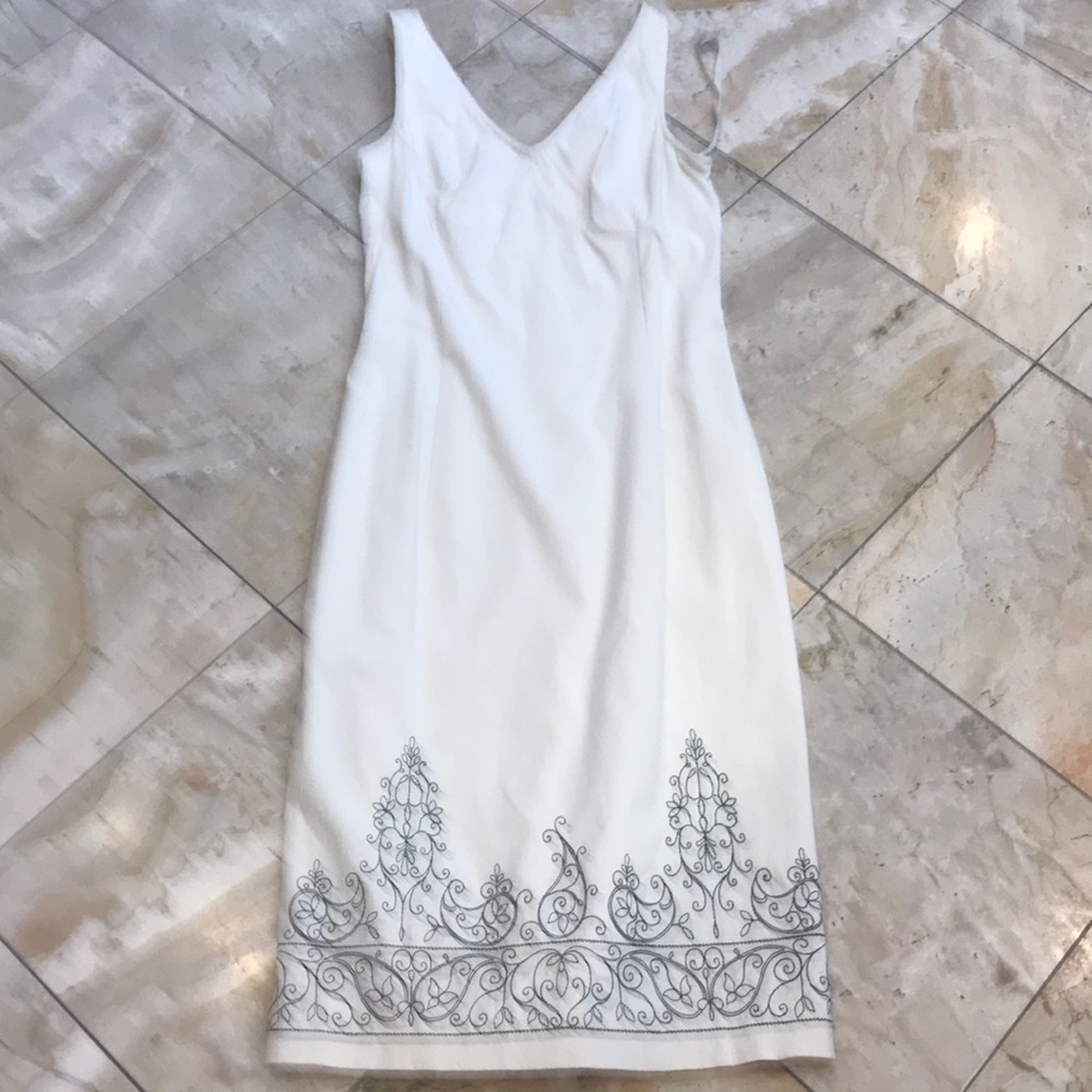 EXPRESS white cream vintage midi slip dress.